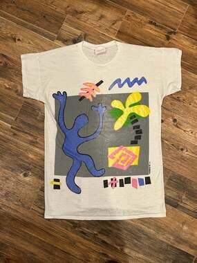 Vintage 1990 Fashionlab Graphic Art Print Nite-T's Oversized T-Shirt